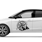Set 2 Stickere Auto “Compass” Busola si Munti - imagine 8