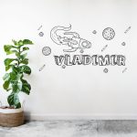 Sticker Decorativ Personalizat cu Nume - Galaxie, 90x47 cm, Negru, Oracal - imagine 4