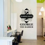 Sticker Decorativ Personalizat Salon Barber Shop / Frizerie, 47x68 cm, Negru, Oracal - imagine 3