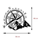 Set 2 Stickere Auto “Compass” Busola si Munti - imagine 2