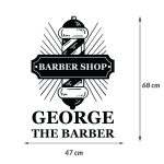 Sticker Decorativ Personalizat Salon Barber Shop / Frizerie, 47x68 cm, Negru, Oracal - imagine 2