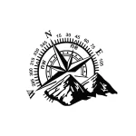 Set 2 Stickere Auto “Compass” Busola si Munti