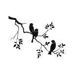 Sticker Autocolant Decorativ Perete Pasari, 47x35 cm, Negru, Oracal - imagine 2