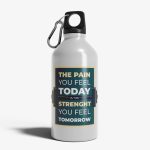 Bidon Sport din Aluminiu Emailat "The pain you feel today is the strenght you feel tomorrow" 500ml