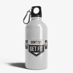 Bidon Sport din Aluminiu Emailat "Don't Sit Get Fit" 500ml