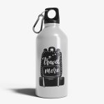 Bidon Sport din Aluminiu Emailat "Travel more" 500ml