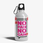 Bidon Sport din Aluminiu Emailat "No Pain No Gain" 500ml