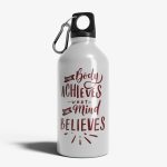 Bidon Sport din Aluminiu Emailat "The Body Achieves What The Mind Believes" 500ml