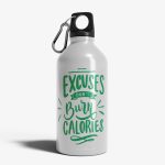 Bidon Sport din Aluminiu Emailat "Excuses don't burn calories" 500ml