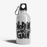 Bidon Sport din Aluminiu Emailat "No Pain No Gain" 500ml