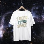 Tricou Alb Unisex Model Artistic "I need my space"