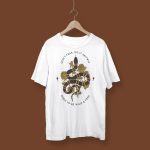 Tricou Alb Unisex Model Artistic "Don't fear, do it anyway born to be wild & free"