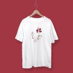 Tricou Alb Unisex Model Artistic cu Pisici "Don't Leave Me"